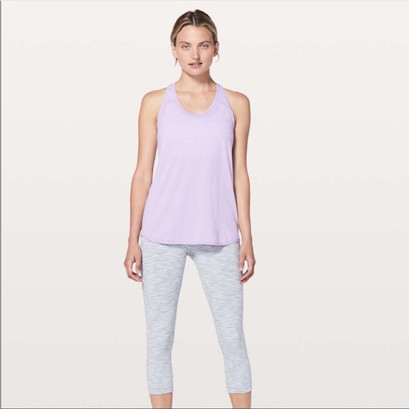Lululemon Essential Tank Heathered Sheer Striped Violet - Picture 2 of 11